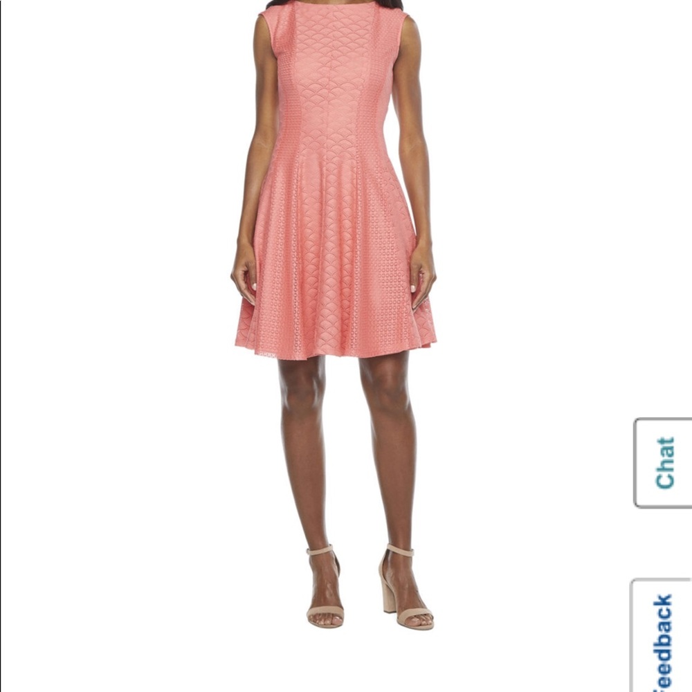 Danny & Nicole coral lace dress